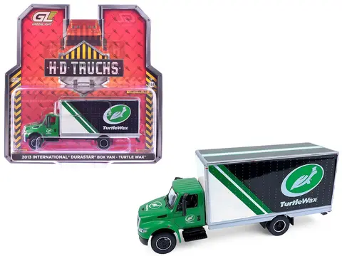 2013 INTERNATIONAL DURASTAR BOX VAN "TURTLE WAX" GREEN "H.D. TRUCKS" SERIES 26 1/64 DIECAST MODEL CAR BY GREENLIGHT