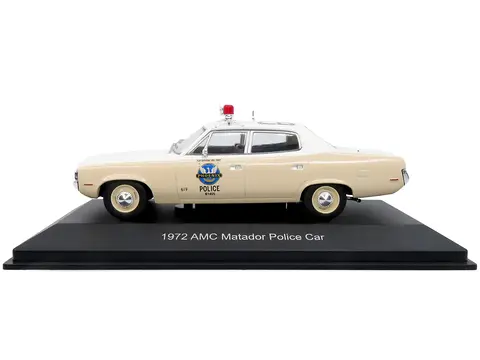 1972 AMC MATADOR POLICE CAR "PHOENIX POLICE DEPARTMENT" WHITE AND BEIGE 1/43 DIECAST MODEL BY ICONIC REPLICAS