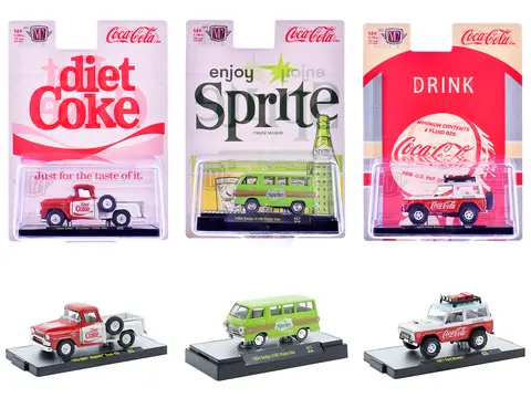 "SODAS" SET OF 3 PIECES RELEASE 57 LIMITED EDITION TO 10000 PIECES WORLDWIDE 1/64 DIECAST MODEL CARS BY M2 MACHINES