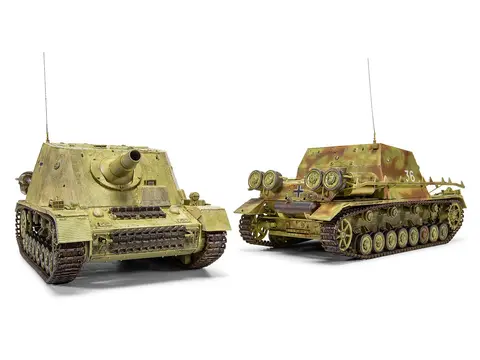 LEVEL 3 MODEL KIT STURMPANZER IV BRUMMBAR "MID VERSION" TANK WITH 2 SCHEME OPTIONS 1/35 PLASTIC MODEL KIT BY AIRFIX