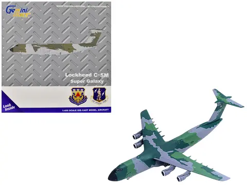 LOCKHEED C-5M SUPER GALAXY TRANSPORT AIRCRAFT "NEW YORK AIR NATIONAL GUARD 105TH AIRLIFT WING STEWART AIR NATIONAL GUARD BASE" UNITED STATES AIR FORCE (68-0226) GREEN CAMOUFLAGE "GEMINI MACS" SERIES 1/400 DIECAST MODEL AIRPLANE BY GEMINIJETS