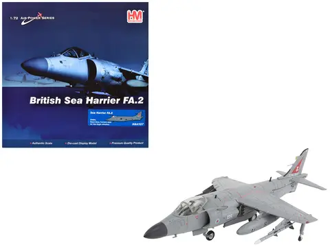 BRITISH AEROSPACE SEA HARRIER FA.2 AIRCRAFT WITH SEA EAGLE MISSILES "ZH804 FAIRFORD" (2002) BRITISH ROYAL NAVY "AIR POWER SERIES" 1/72 DIECAST MODEL BY HOBBY MASTER