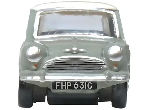 MINI CLASSIC TWEED GRAY WITH CREAM TOP 1/148 (N) SCALE DIECAST MODEL CAR BY OXFORD DIECAST
