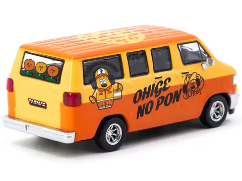 DODGE VAN "OHIGE NO PON" ORANGE TWO-TONE "GLOBAL64" SERIES 1/64 DIECAST MODEL BY TARMAC WORKS