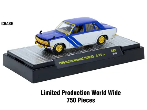 "AUTO MEETS" SET OF 6 CARS IN DISPLAY CASES RELEASE 93 LIMITED EDITION 1/64 DIECAST MODEL CARS BY M2 MACHINES