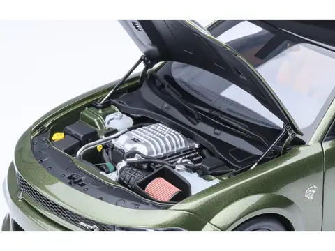 DODGE CHARGER SRT HELLCAT REDEYE F8 GREEN METALLIC WITH MATT BLACK TOP 1/18 MODEL CAR BY AUTOART