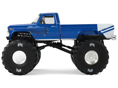 1976 FORD F-250 MONSTER TRUCK "GARBAGE PAIL KIDS 40TH ANNIVERSARY - BUCK TRUCK" BLUE METALLIC WITH GRAPHICS "KINGS OF CRUNCH" SERIES 1/43 DIECAST MODEL CAR BY GREENLIGHT