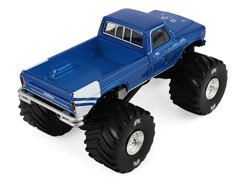 1976 FORD F-250 MONSTER TRUCK "GARBAGE PAIL KIDS 40TH ANNIVERSARY - BUCK TRUCK" BLUE METALLIC WITH GRAPHICS "KINGS OF CRUNCH" SERIES 1/43 DIECAST MODEL CAR BY GREENLIGHT
