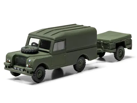 LEVEL 2 MODEL KIT LAND ROVER LWB (HARD TOP) TRUCK AND TRAILER WITH 2 SCHEME OPTIONS 1/76 SCALE PLASTIC MODEL KIT BY AIRFIX