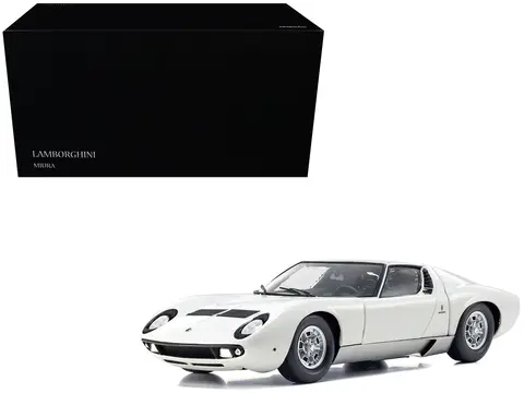 LAMBORGHINI MIURA P 400 WHITE 1/18 DIECAST MODEL CAR BY KYOSHO