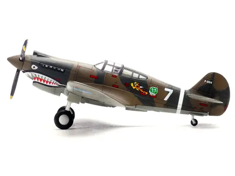 CURTISS P-40B/C WARHAWK FIGHTER AIRCRAFT "WHITE 7 1ST SQUADRON FLYING TIGERS CHINESE AIR FORCE" (1942) 1ST AMERICAN VOLUNTEER GROUP 1/72 DIECAST MODEL AIRPLANE BY LEGION