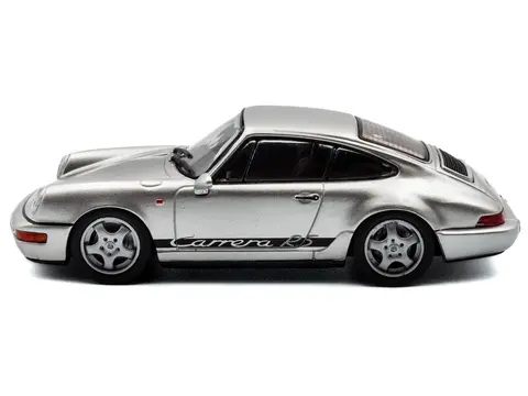 1994 PORSCHE 911 (964) RS SILVER METALLIC WITH BLACK STRIPES 1/43 DIECAST MODEL CAR BY SOLIDO