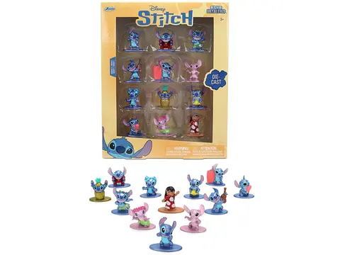 SET OF 12 DIECAST FIGURES "DISNEY'S STITCH" FRANCHISE "NANO METALFIGS" SERIES DIECAST MODELS BY JADA