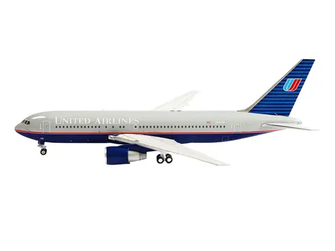 BOEING 767-200ER COMMERCIAL AIRCRAFT "UNITED AIRLINES" (N609UA) GRAY WITH BLUE TAIL 1/400 DIECAST MODEL BY V1:400