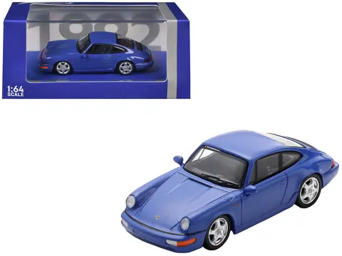 1992 PORSCHE 911 CARRERA RS 3.6 BLUE 1/64 MODEL CAR BY SPARK