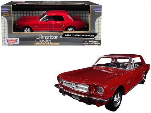 1964 1/2 FORD MUSTANG RED 1/24 DIECAST MODEL CAR BY MOTORMAX