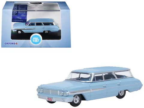 1964 FORD COUNTRY SEDAN SKYLIGHT BLUE 1/87 (HO) SCALE DIECAST MODEL CAR BY OXFORD DIECAST