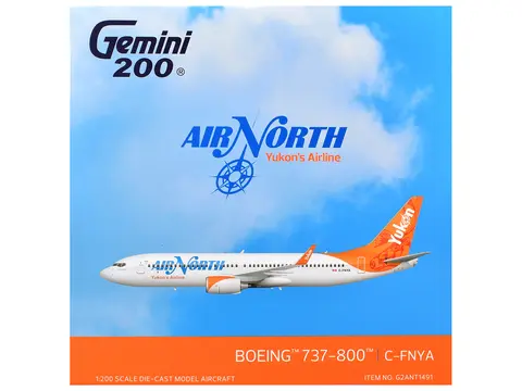 BOEING 737-800 COMMERCIAL AIRCRAFT "AIR NORTH" (C-FNYA) WHITE WITH ORANGE TAIL "GEMINI 200" 1/200 DIECAST MODEL BY GEMINIJETS