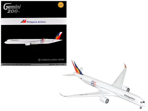 AIRBUS A350-1000 COMMERCIAL AIRCRAFT WITH FLAPS DOWN "PHILIPPINE AIRLINES" (RP-C3510) WHITE WITH TAIL GRAPHICS "GEMINI 200" 1/200 DIECAST MODEL AIRPLANE BY GEMINIJETS