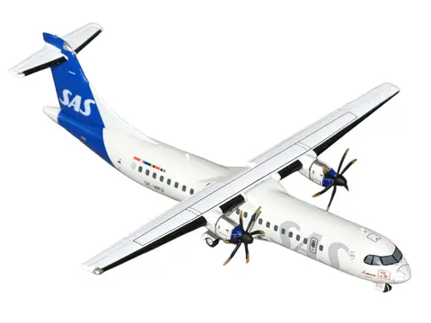 ATR 72-600 COMMERCIAL AIRCRAFT "SCANDINAVIAN AIRLINES" (SE-MKD) WHITE WITH BLUE TAIL 1/400 DIECAST MODEL BY GEMINIJETS