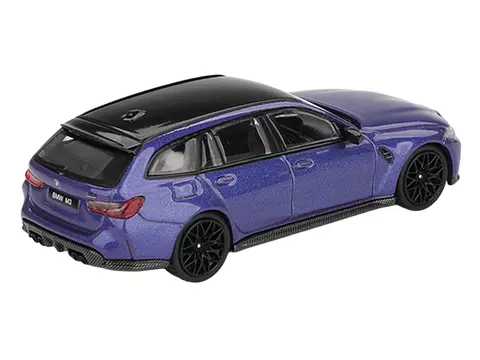 BMW M3 COMPETITION TOURING PORTIMAO BLUE METALLIC WITH BLACK TOP 1/64 DIECAST MODEL CAR BY MINI GT