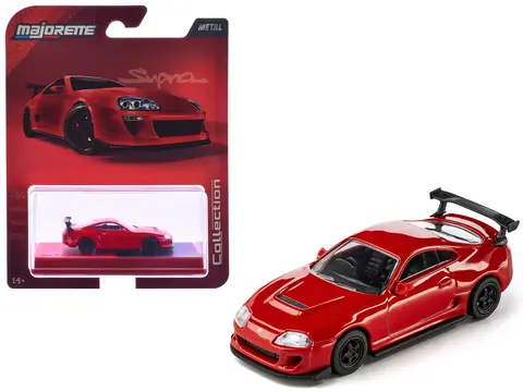 1995 TOYOTA SUPRA RHD (RIGHT HAND DRIVE) RED "COLLECTION" SERIES 1/64 DIECAST MODEL CAR BY MAJORETTE