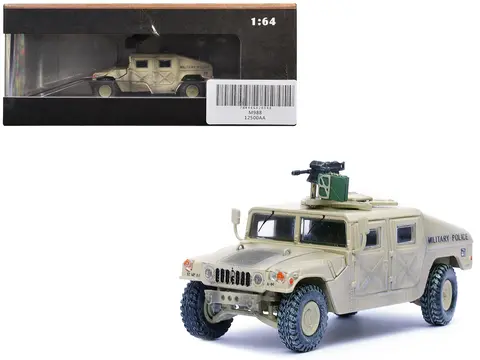 M988 MODERN 4Ã—4 UTILITY VEHICLE WITH GRENADE LAUNCHER DESERT SAND "MILITARY POLICE 4TH TRAFFIC PLATOON A COMPANY 92ND MP BATTALION 89TH MP BRIGADE AD DAMAN SAUDI ARABIA GULF WAR" (1990) "MILITARY MINIATURE" SERIES 1/64 DIECAST MODEL BY PANZERKAMPF