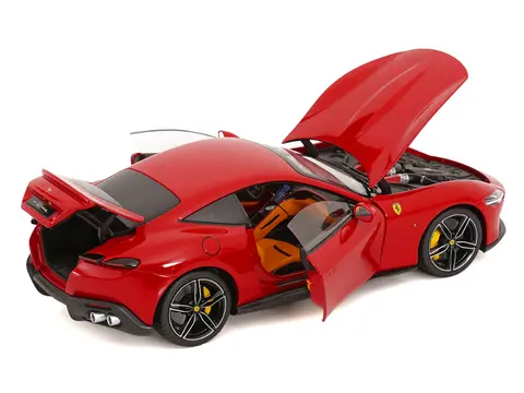 2019 FERRARI ROMA RED WITH ORANGE INTERIOR 1/18 DIECAST MODEL CAR BY POLISTIL