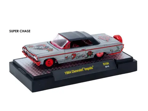 "AUTO-THENTICS" 6 PIECE SET RELEASE S154 IN DISPLAY CASES LIMITED EDITION 1/64 DIECAST MODEL CARS BY M2 MACHINES