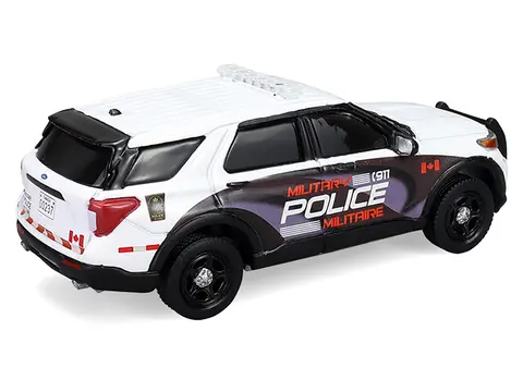 2024 FORD POLICE INTERCEPTOR UTILITY "CANADA MILITARY POLICE" WHITE WITH GRAPHICS "HOT PURSUIT - CANADA SPECIAL EDITION" SERIES 1/64 DIECAST MODEL CAR BY GREENLIGHT