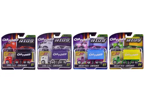"RIGS" CONTAINER CASE SERIES 2 SET OF 4 PIECES DIECAST MODEL CARS BY CARTUNED