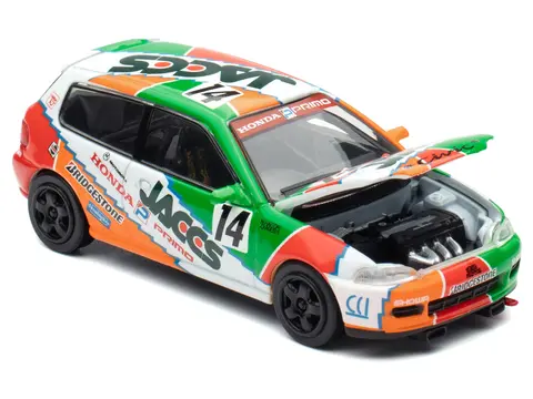 HONDA CIVIC EG6 RHD (RIGHT HAND DRIVE) #14 JACCS "JAPANESE TOURING CAR CHAMPIONSHIP" (1993) 1/64 DIECAST MODEL CAR BY BM CREATIONS