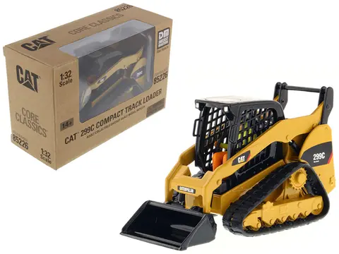 CAT CATERPILLAR 299C COMPACT TRACK LOADER WITH WORK TOOLS AND OPERATOR "CORE CLASSICS" SERIES 1/32 DIECAST MODEL BY DIECAST MASTERS
