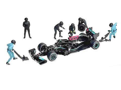 "FORMULA PIT CREW â€“ TEAM BLACK" 6 PIECE DIECAST FIGURE SET (6 FIGURES) LIMITED EDITION FOR 1/64 SCALE MODELS BY AMERICAN DIORAMA