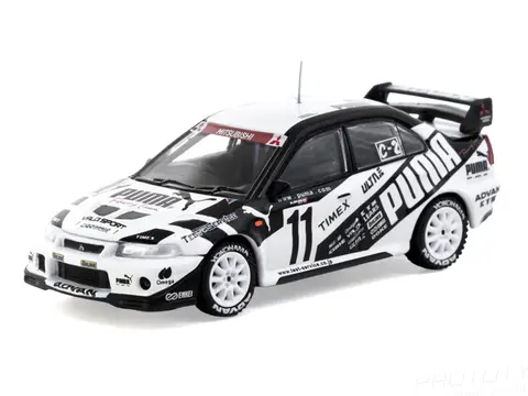 MITSUBISHI LANCER EVOLUTION VI TME RHD (RIGHT HAND DRIVE) #11 AKIHIKO NAKAYA - TAKAYUKI KINOSHITA "PUMA - SUPER TAIKYU SERIES" (2000) "HOBBY64" SERIES 1/64 DIECAST MODEL CAR BY TARMAC WORKS