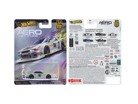 NISSAN SKYLINE GT-R (R32) LB-KAIDO WORKS RHD (RIGHT HAND DRIVE) #58 WHITE WITH GRAY STRIPES "AERO STYLES" SERIES DIECAST MODEL CAR BY HOT WHEELS
