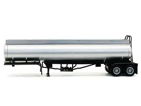ELLIPTICAL TANKER TRAILER SILVER 1/87 (HO) PLASTIC MODEL BY PROMOTEX