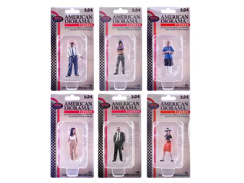 "HANGING OUT 3" 6 PIECE FIGURE SET FOR 1/24 SCALE MODELS BY AMERICAN DIORAMA