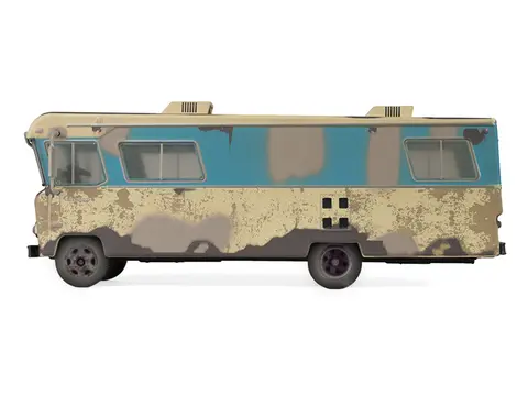 1972 CONDOR II RV (RECREATIONAL VEHICLE) "GOING ON VACATION" EVERGREEN (WEATHERED) "HOBBY EXCLUSIVE" SERIES 1/64 DIECAST MODEL CAR BY GREENLIGHT