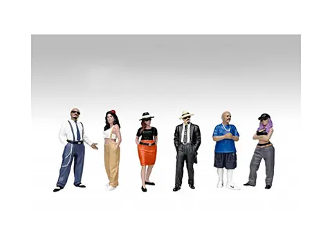 "HANGING OUT 3" 6 PIECE FIGURE SET FOR 1/24 SCALE MODELS BY AMERICAN DIORAMA