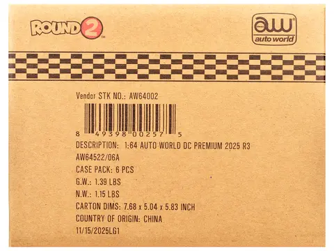 AUTO WORLD PREMIUM 2025 RELEASE 3 SET A OF 6 PIECES 1/64 DIECAST MODEL CARS BY AUTO WORLD