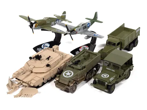 "MILITARY" SET B OF 6 PIECES 2026 RELEASE 1 LIMITED EDITION 1/64 DIECAST MODEL CARS BY JOHNNY LIGHTNING