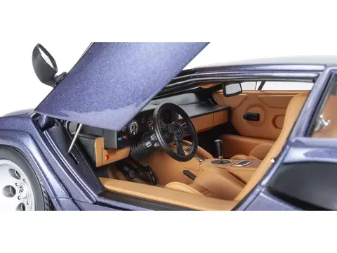 LAMBORGHINI COUNTACH LP 5000 QUATTROVALVOLE DARK BLUE METALLIC 1/18 DIECAST MODEL CAR BY KYOSHO