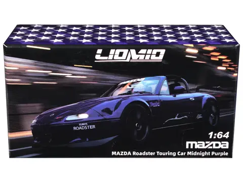 MAZDA ROADSTER TOURING CAR RHD (RIGHT HAND DRIVE) MIDNIGHT PURPLE METALLIC "HOBBY EXPO CHINA 2026 EVENT EDITION" 1/64 DIECAST MODEL CAR BY LIOMIO