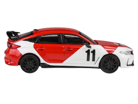 2025 HONDA CIVIC TYPE R FL5 #11 "1965 MEXICO GP HERITAGE" RED AND WHITE 1/64 DIECAST MODEL CAR BY PARAGON MODELS