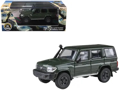 2014 TOYOTA LAND CRUISER LC 76 MILITARY GREEN 1/64 DIECAST MODEL CAR BY PARAGON MODELS
