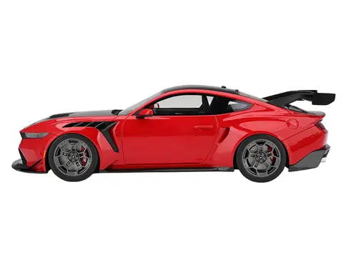 FORD MUSTANG GTD RACE RED AND CARBON FIBER WITH RED STRIPE 1/18 MODEL CAR BY TOP SPEED