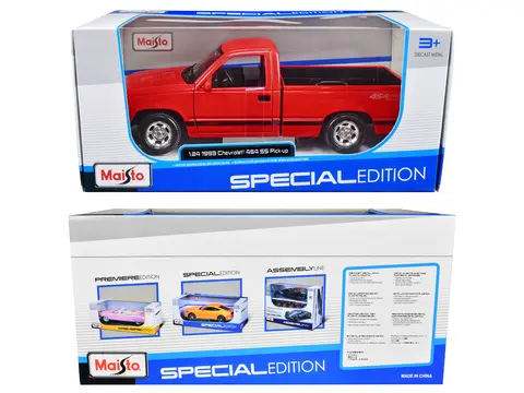 1993 CHEVROLET 454 SS PICKUP TRUCK RED 1/24 DIECAST MODEL CAR BY MAISTO