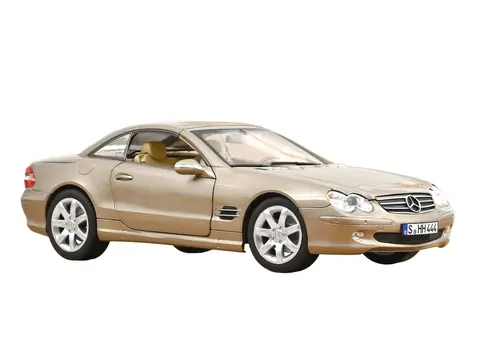 2003 MERCEDES-BENZ SL 500 TYPE R230 TRAVERTINE BEIGE METALLIC 1/18 DIECAST MODEL CAR BY NOREV