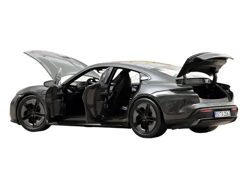 2024 PORSCHE TAYCAN TURBO S SLATE GRAY NEO 1/18 DIECAST MODEL CAR BY NOREV